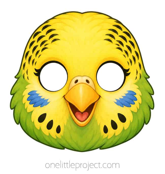 Budgie Bird Mask Budgie bird mask printable