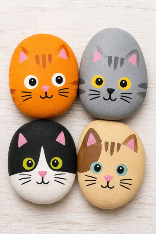 Painted Rock Ideas Cat Painted Rocks