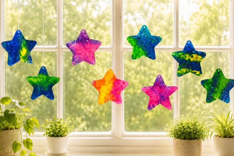 Crayon Suncatchers Crayon shaving suncatchers