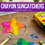 Making crayon suncatchers