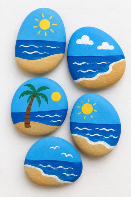 Painted Rocks Ideas Easy Beach Scene Painted Rocks