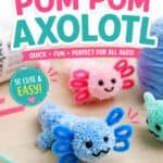 Making an axolotl craft with yarn