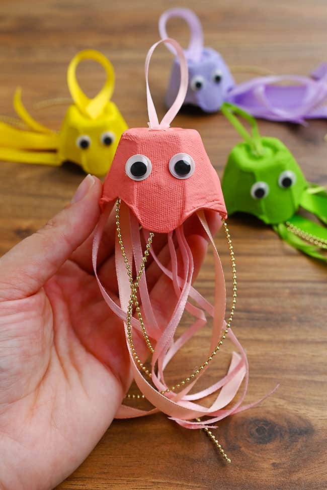 Egg Carton Jellyfish Holding an egg carton jellyfish