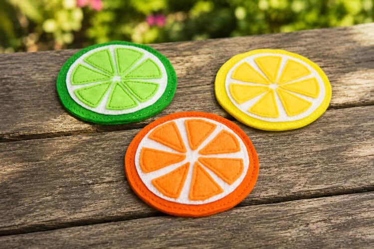 Felt Fruit Coasters Fruit felt coasters