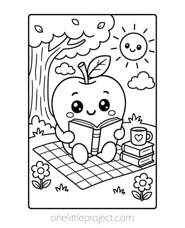 Fruit Coloring Pages Fruit Coloring Pages - apple