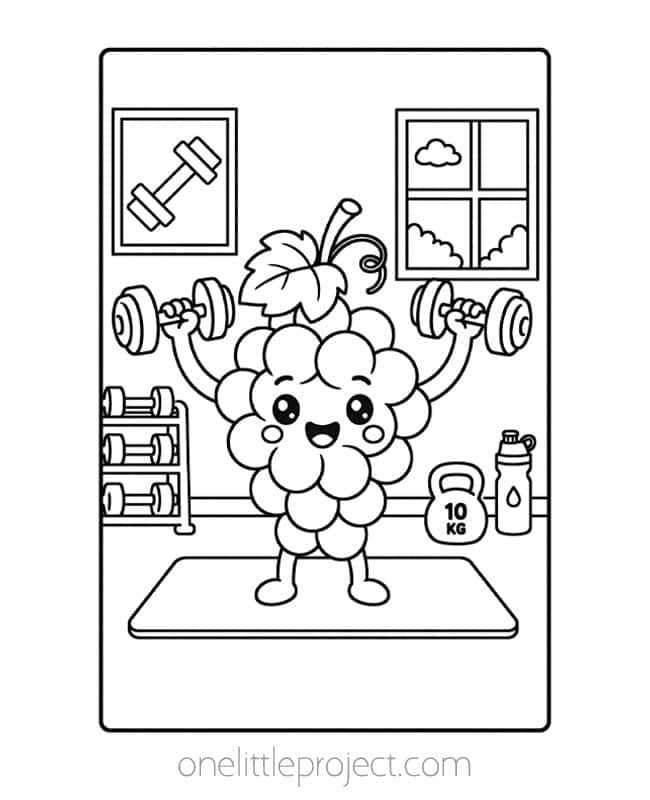 Fruit Coloring Pages Fruit Coloring Pages - grapes