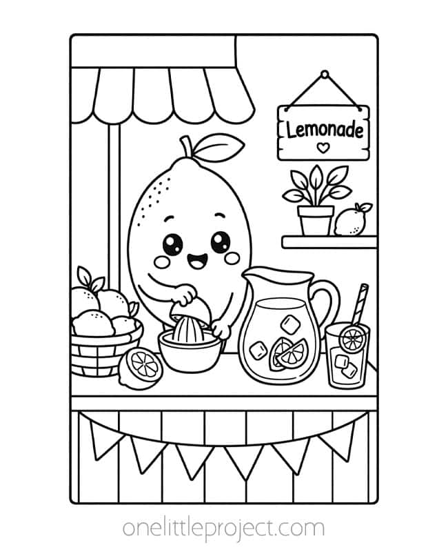 Fruit Coloring Pages Fruit Coloring Pages - lemon