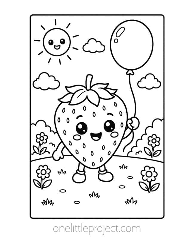 Fruit Coloring Sheets Fruit Coloring Sheets - strawberry