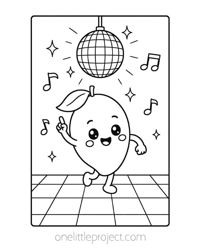 Fruits Coloring Pages Fruits Coloring Pages - mango