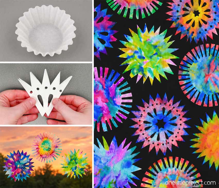 How to Make Coffee Filter Fireworks DIY coffee filter fireworks craft