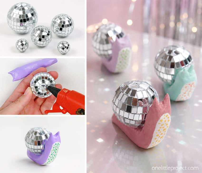 How to Make Disco Snails DIY clay disco snails