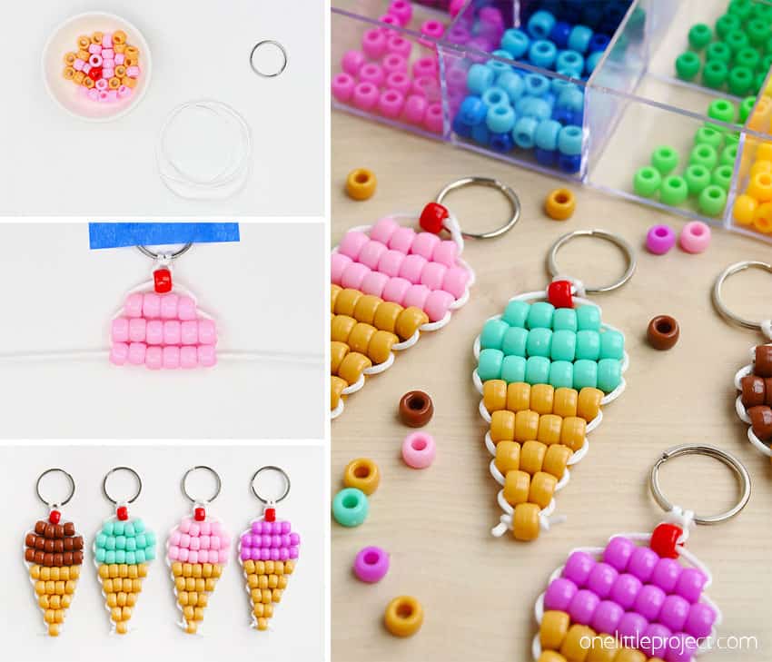 How to Make a Pony Bead Ice Cream Cone DIY pony bead ice cream cone