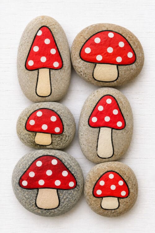 Rock Painting Ideas Mushroom Painted Rocks