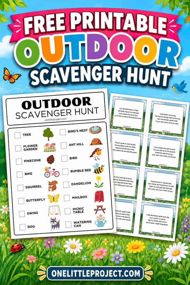 Outdoor Scavenger Hunt for Kids Fun printable outdoor scavenger hunt for kids