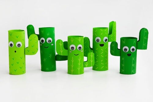 Toilet Paper Roll Cactus