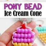 Pony Bead Ice Cream Keychain