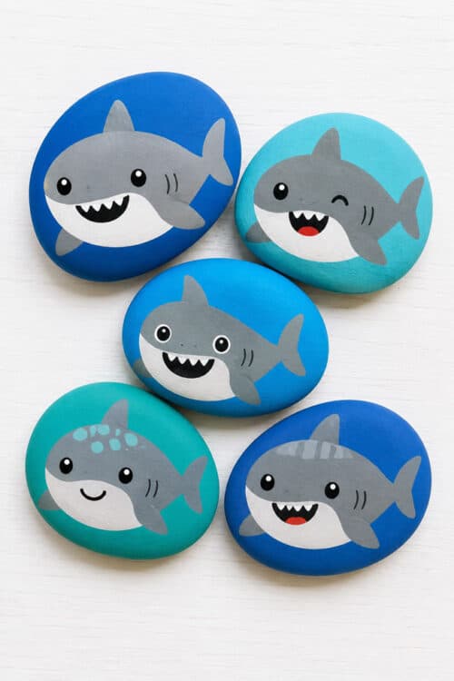 Painted Rock Ideas Shark Painted Rocks