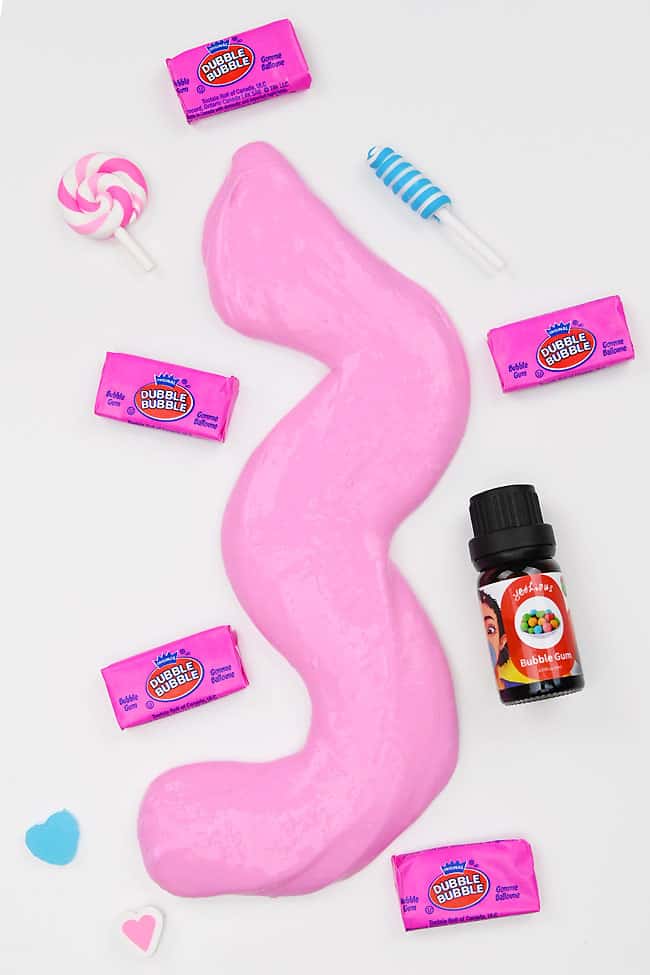 Slime Scented Themed bubble gum props with pink scented slime