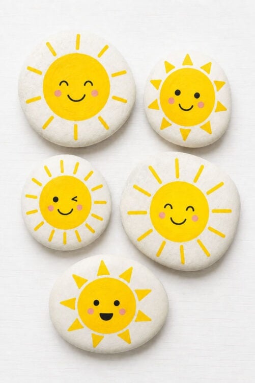 Rock Painting Ideas Sunshine Painted Rocks
