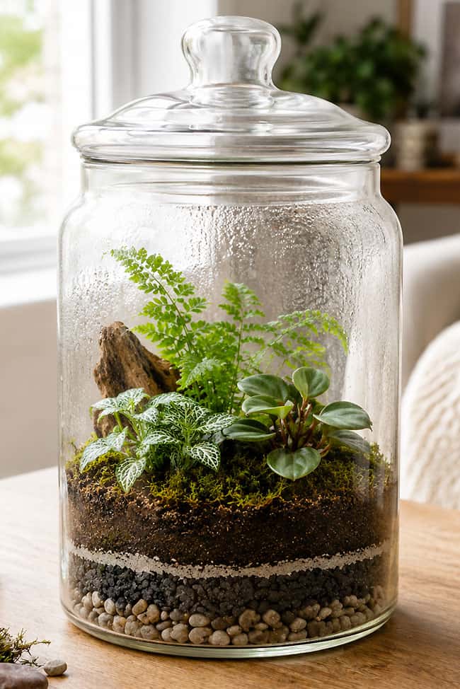 Terrarium Ideas Terrarium jar with condensation
