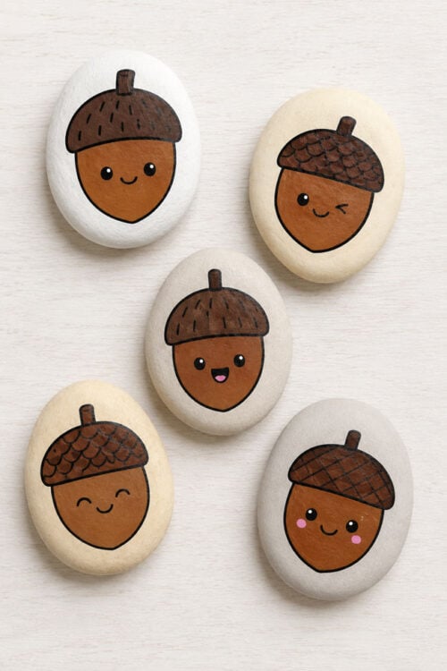 Rock Painting Ideas Acorn Painted Rocks