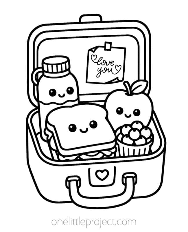 August Color Pages August Color Pages - lunchbox