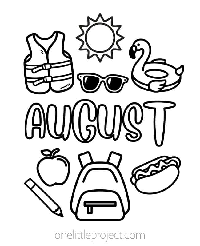 August Coloring Pages August Coloring Pages - fun symbols of late summer