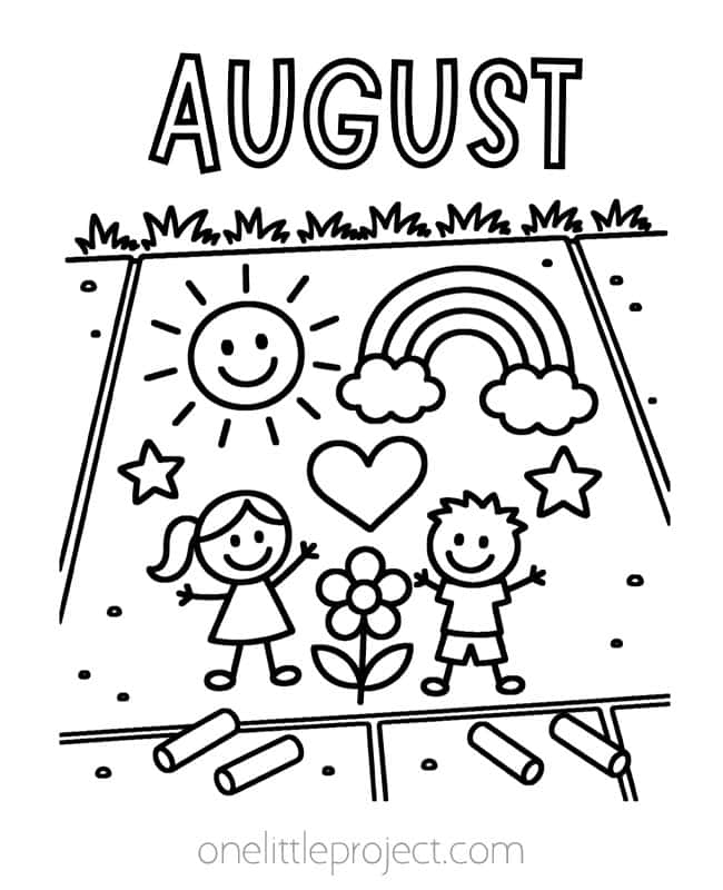 August Coloring Pages August Coloring Pages - sidewalk chalk drawings