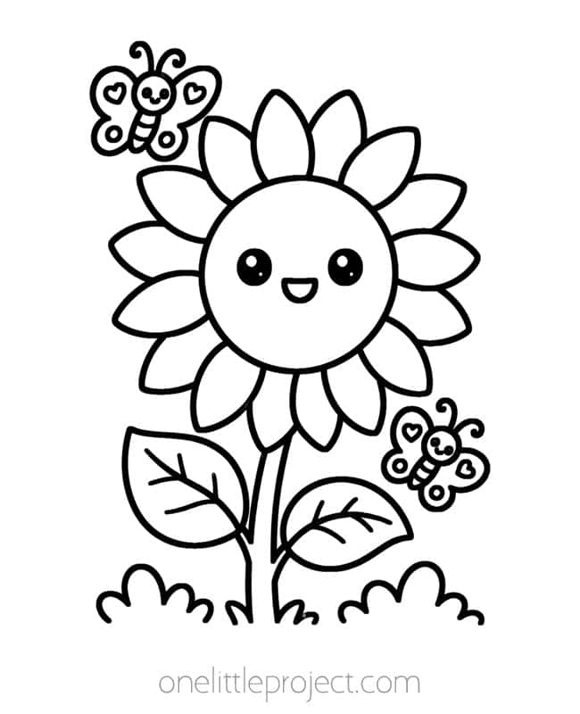 August Coloring Pages August Coloring Pages - sunflower