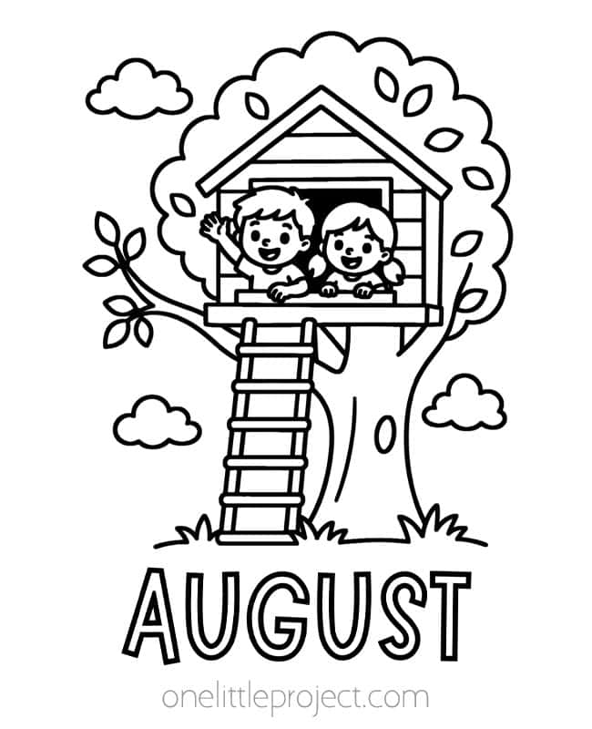 August Coloring Sheets August Coloring Sheets - treehouse kids