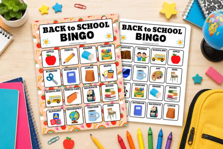Back to School Bingo Back to school bingo activity for kids