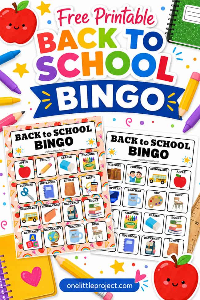 Back to School Bingo Free Printable PDF Printable back to school bingo activity for kids and classrooms