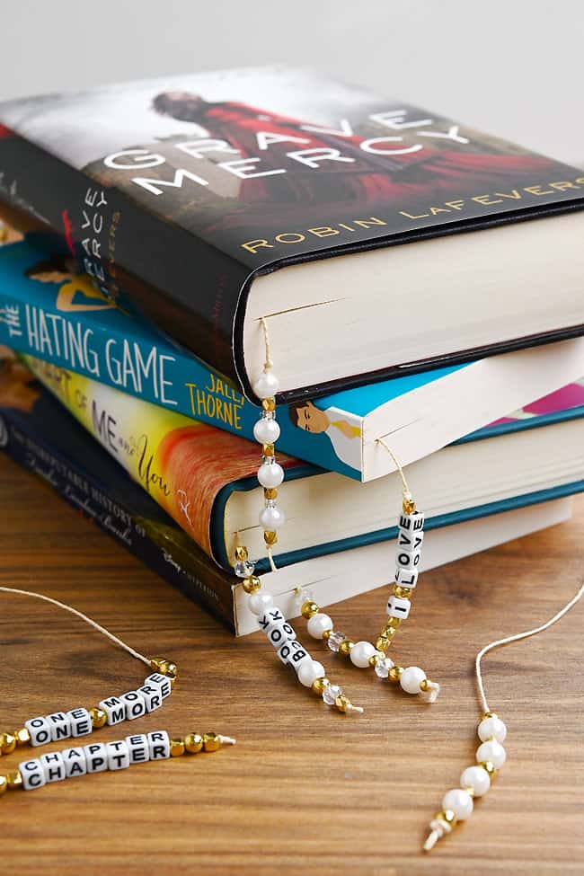Bead Bookmarks Using homemade bead bookmarks in our favorite novels