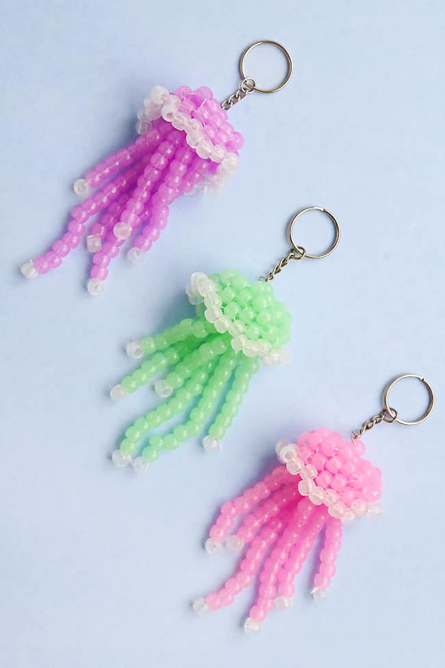 Beaded Jellyfish Pattern Cute group of beaded jellyfish on a blue background