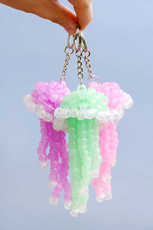 Beaded Jellyfish Holding beaded jellyfish keychains