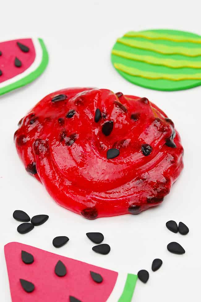 Clear Watermelon Slime Puddle of watermelon slime with fun add-ins and watermelon props