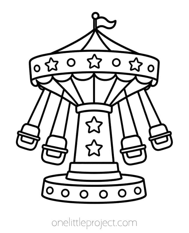 Coloring Pages for July Coloring Pages for July - swinging carousel