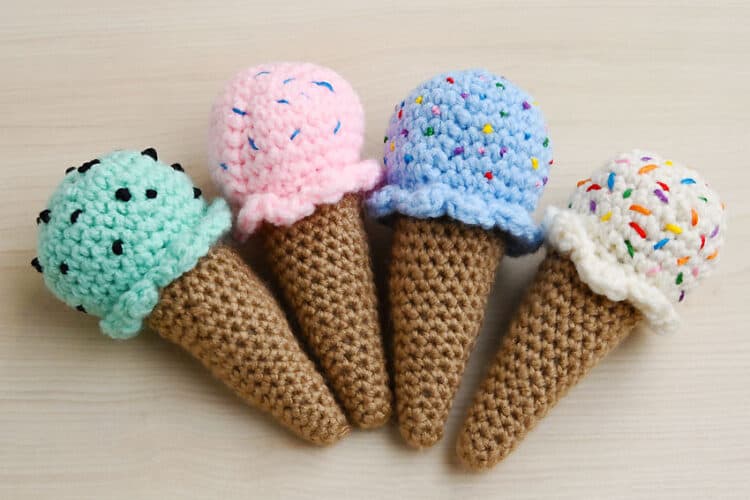 Crochet Ice Cream Cone Pattern for a crochet ice cream cone