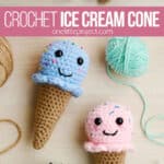 Making a crochet ice cream cone