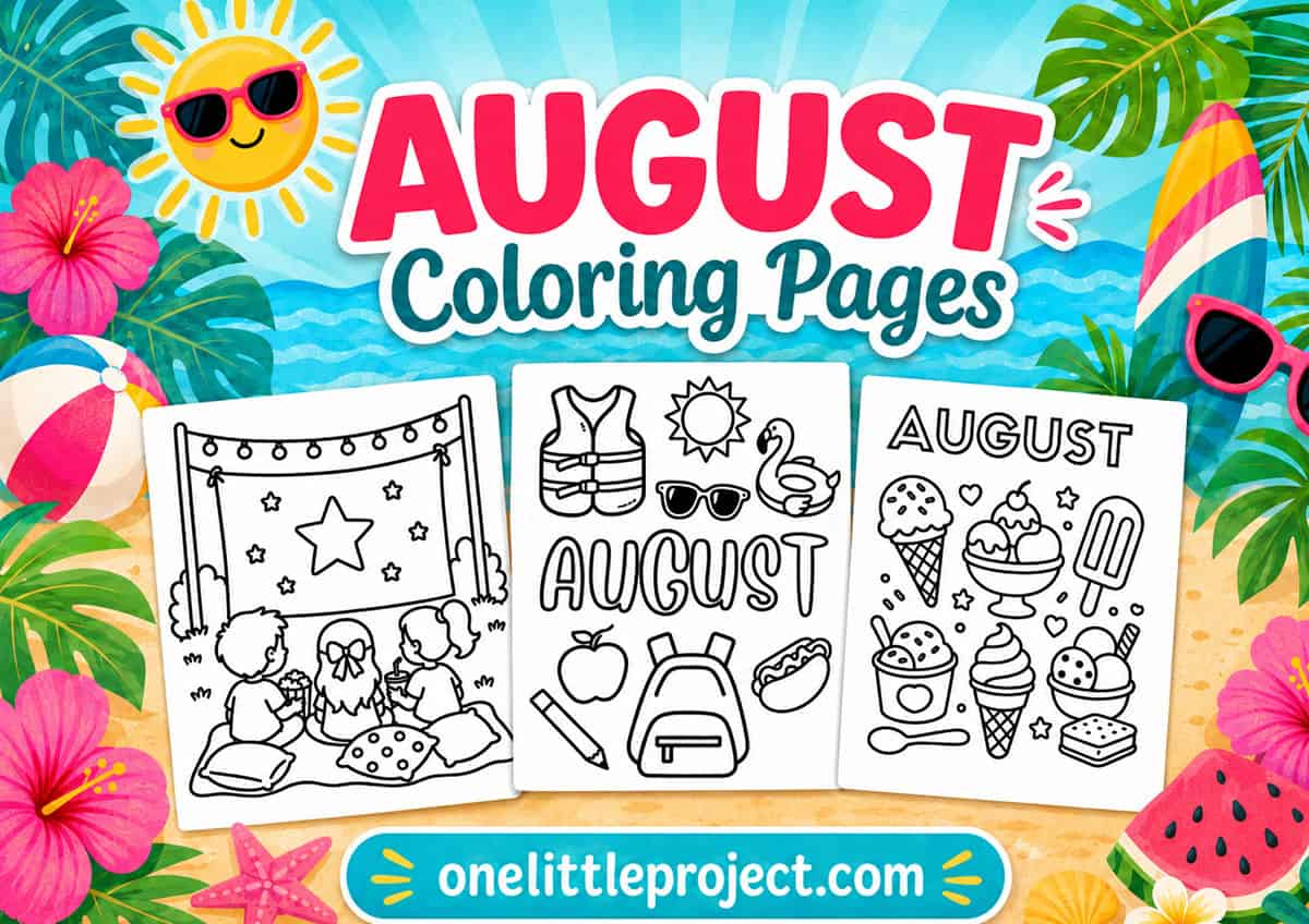 Cute August Coloring Pages Free printable August coloring pages
