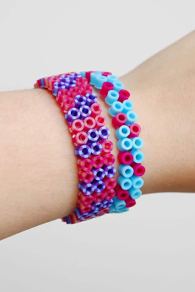 DIY Perler Bead Bracelet Wearing cute Perler bead bangle bracelets