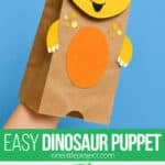Cute dinosaur puppet craft