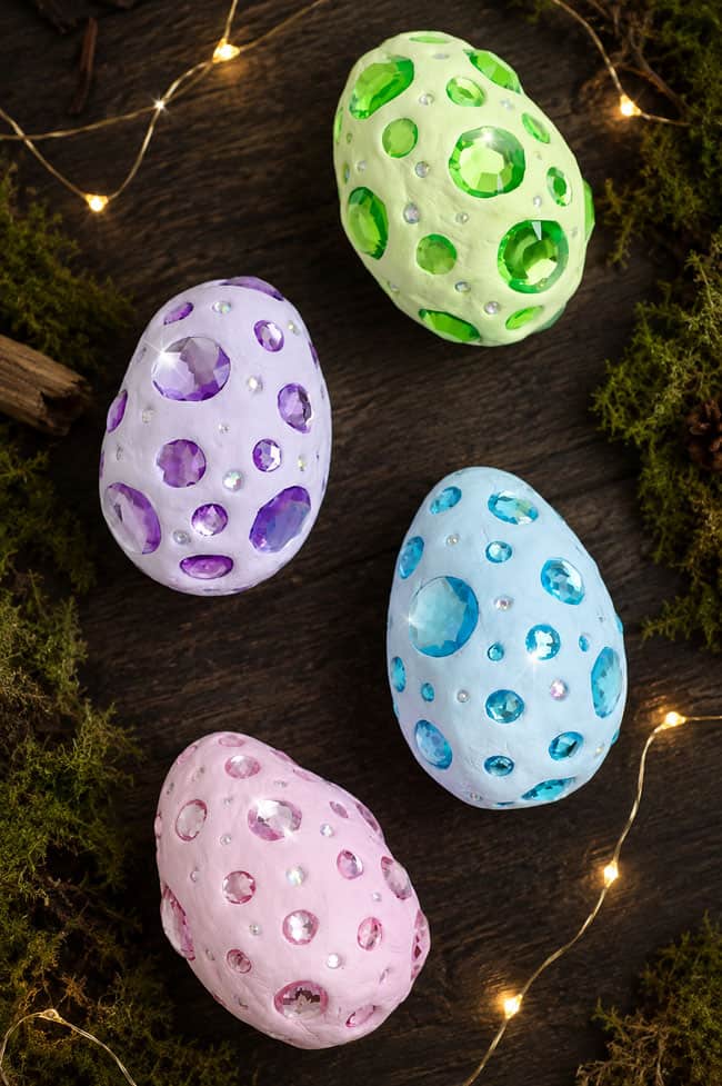 Dragon Egg Craft Colorful dragon eggs in a magical forest setting