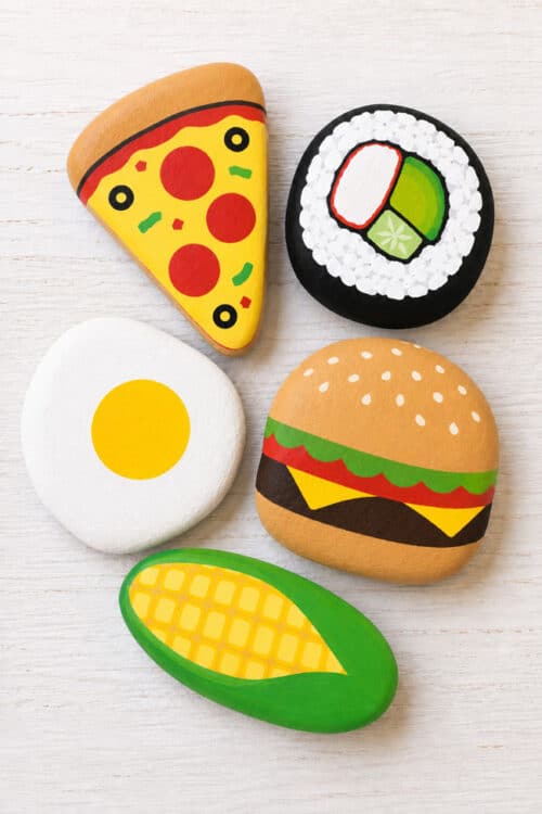 Easy Rock Painting Ideas Food Painted Rocks