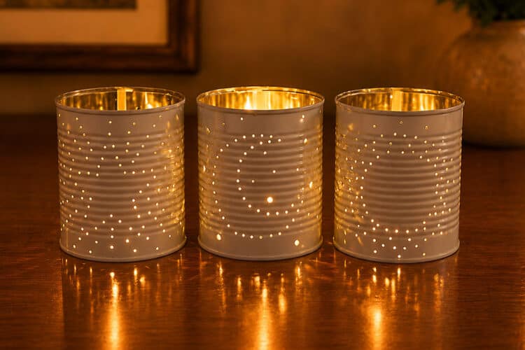 Homemade Tin Can Lanterns