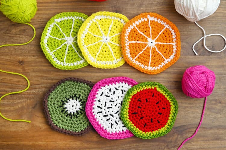 Crochet Fruit Coasters Pattern for crochet fruit coasters