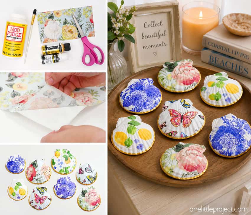 How to Make Decoupage Shells DIY decoupage shells