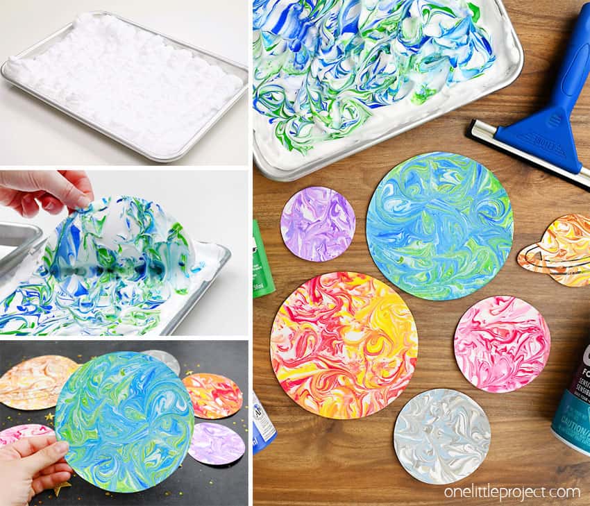 How to Make Marbled Planets DIY marbled planets art project