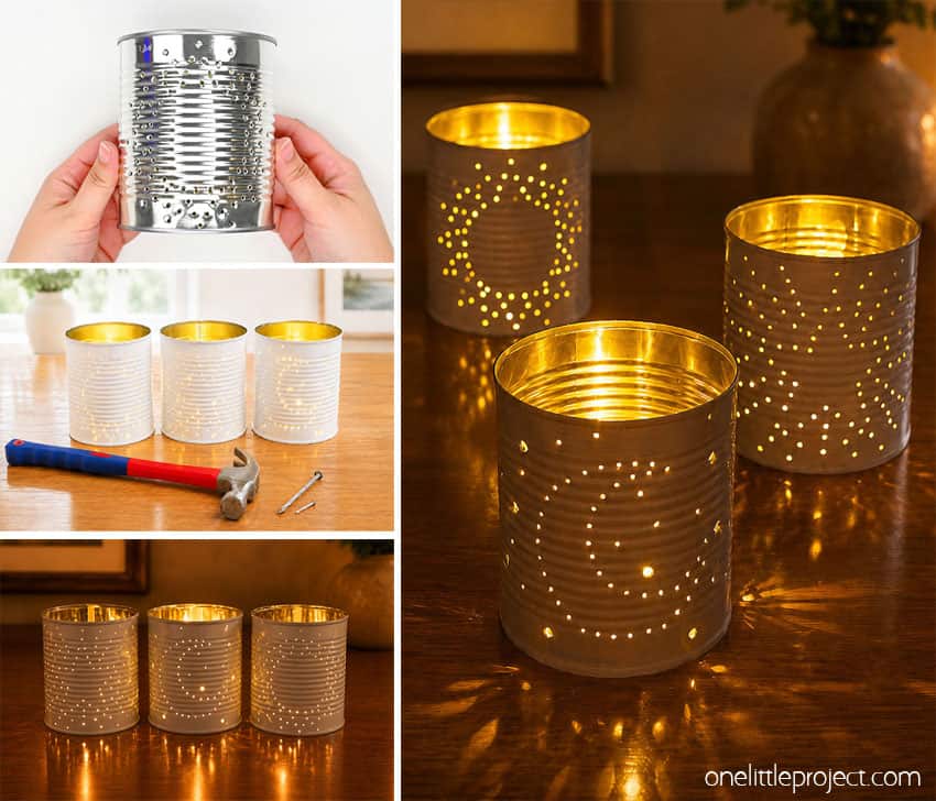 How to Make Tin Can Lanterns DIY tin can lanterns