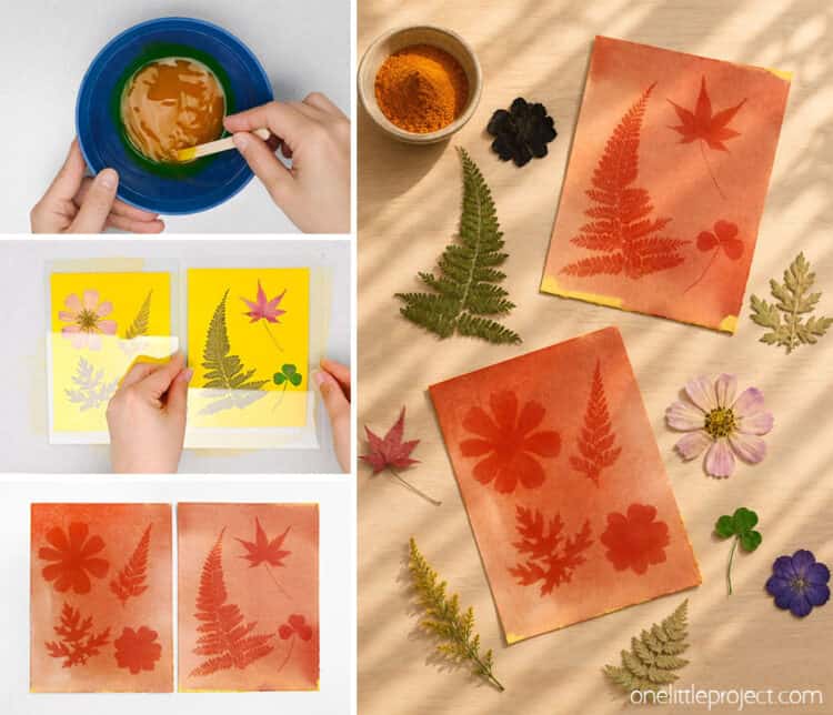 How to Make Turmeric Sun Prints DIY turmeric sun printing